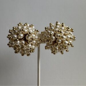 Vintage Pearl Cluster Earrings